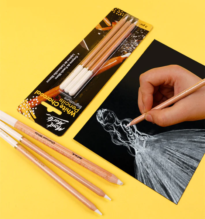 White Charcoal Pencils Pack of 3 - Mont Marte