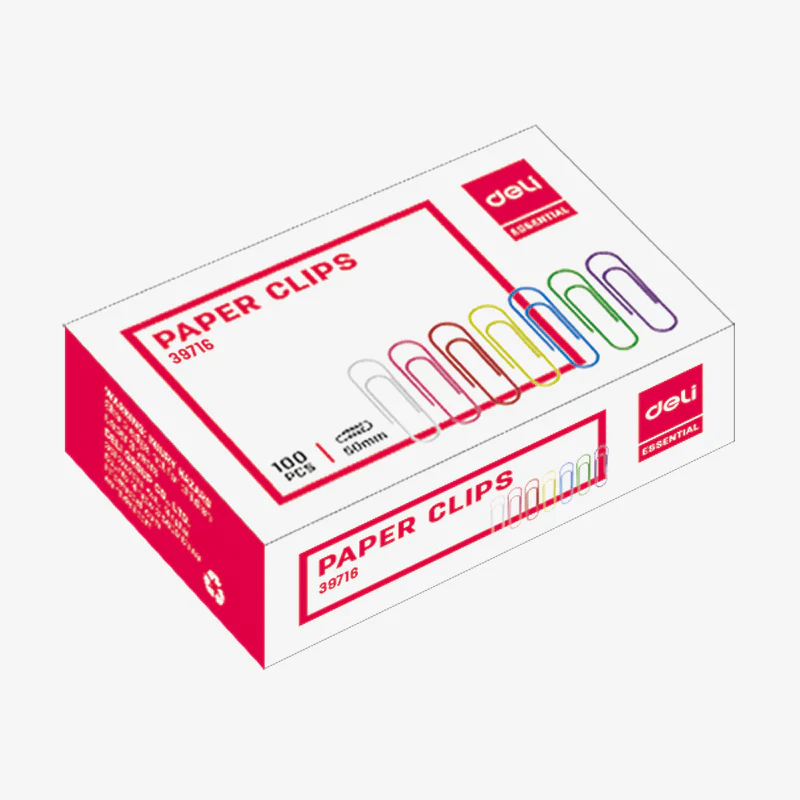 Deli-100Pcs-Colored-Paper-Clip-33mm-Box-E39716