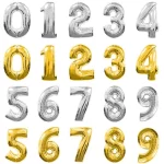 Digits Foil Balloon Gold/Silver 16"