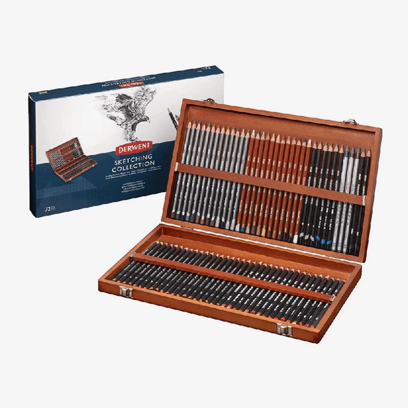 Derwent-Sketching-Pencils-Wooden-Box-72-Count