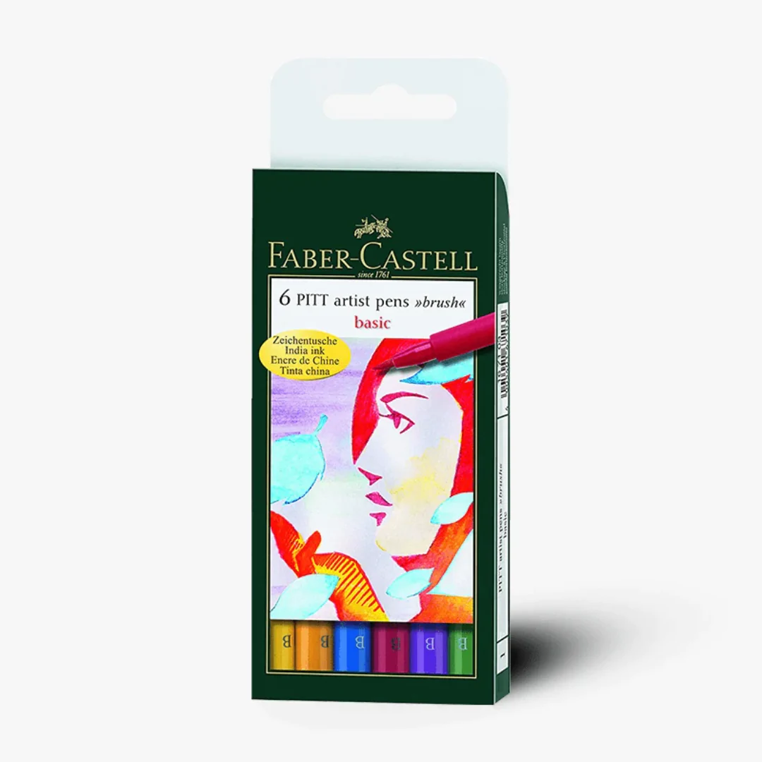 Faber-Castel-PITT-Artist-Brush-Pens-Basic-6-Pack