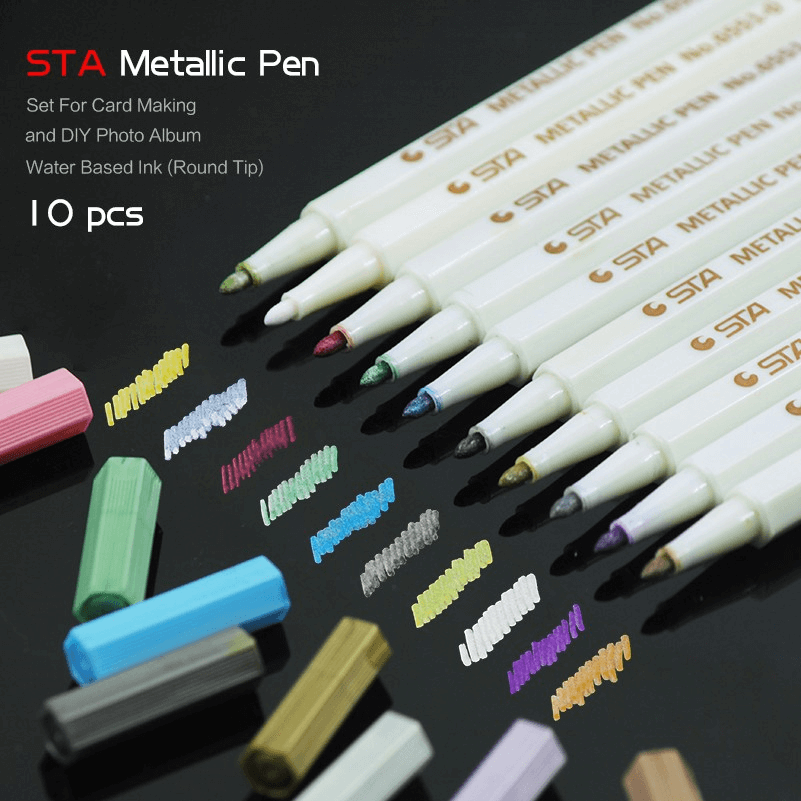 STA Metallic Color Pen Set of 10 Pcs