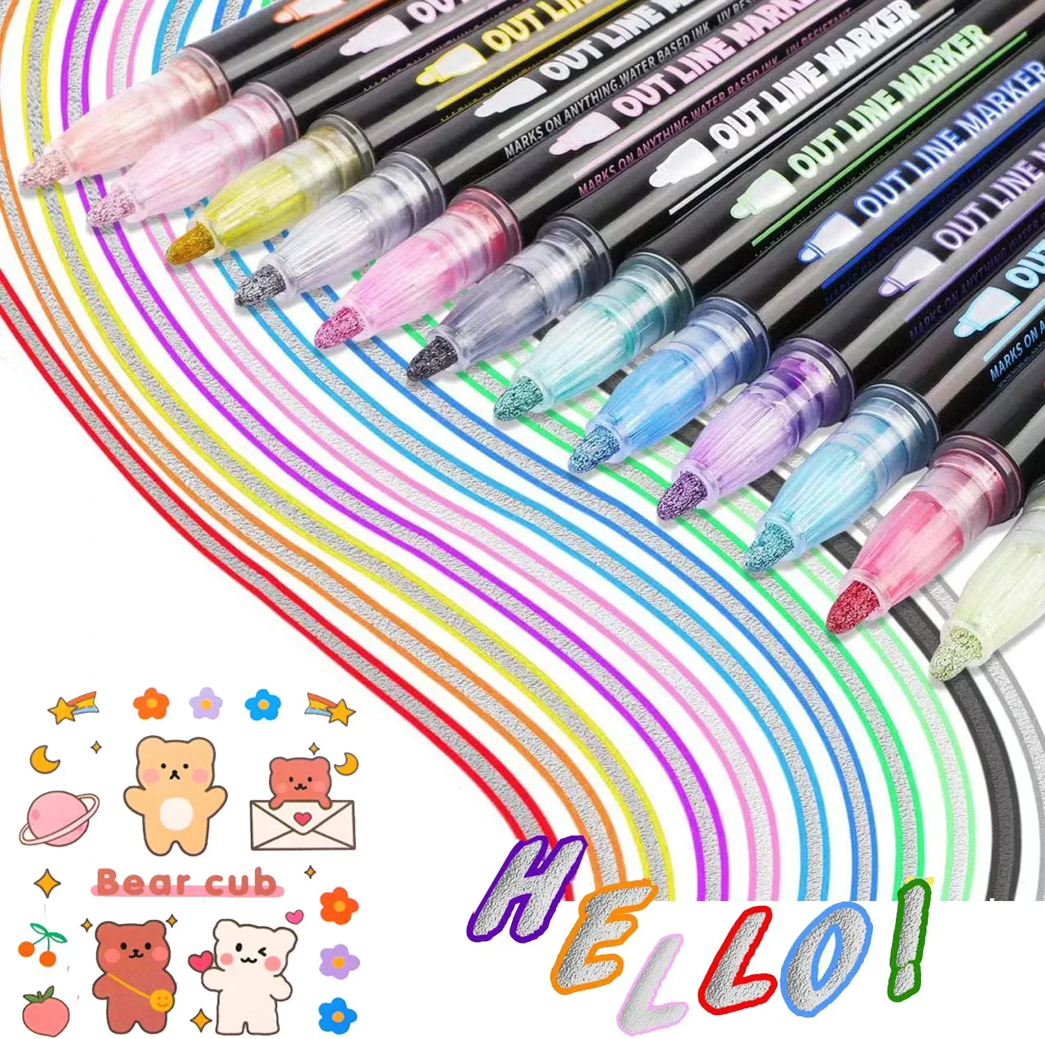 Keep Smiling Outline Marker Pack of 10